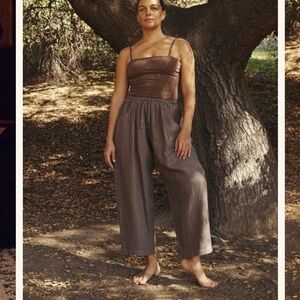 SOKOI LAUREL LINEN PANTS / CHARCOAL